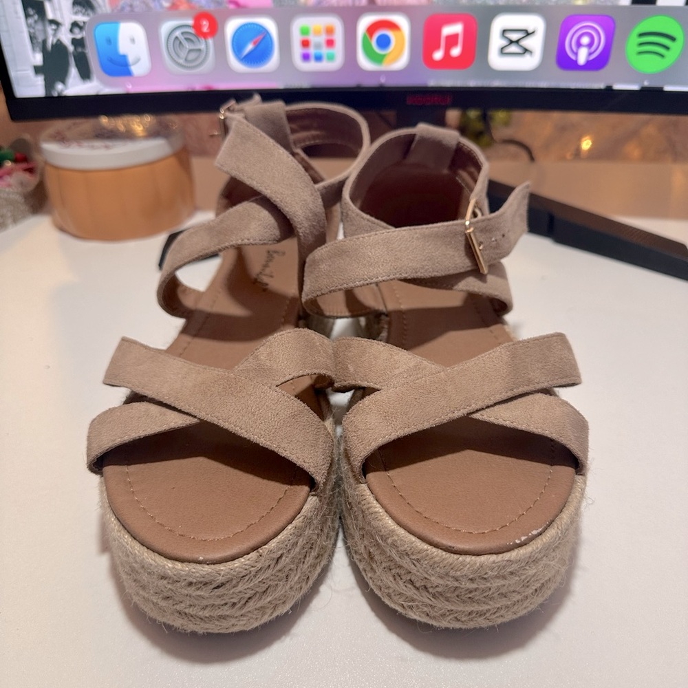 Women’s brown wedge sandals